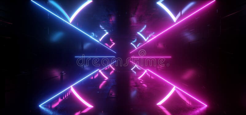 Couloir rougeoyant au néon de tunnel formé par résumé vibrant virtuel portail moderne à rayon laser de rectangle de triangle de C illustration stock Couloir rougeoyant au néon de tunnel formé par résumé vibrant virtuel portail moderne à rayon laser de rectangle de triangle de C illustration stock
