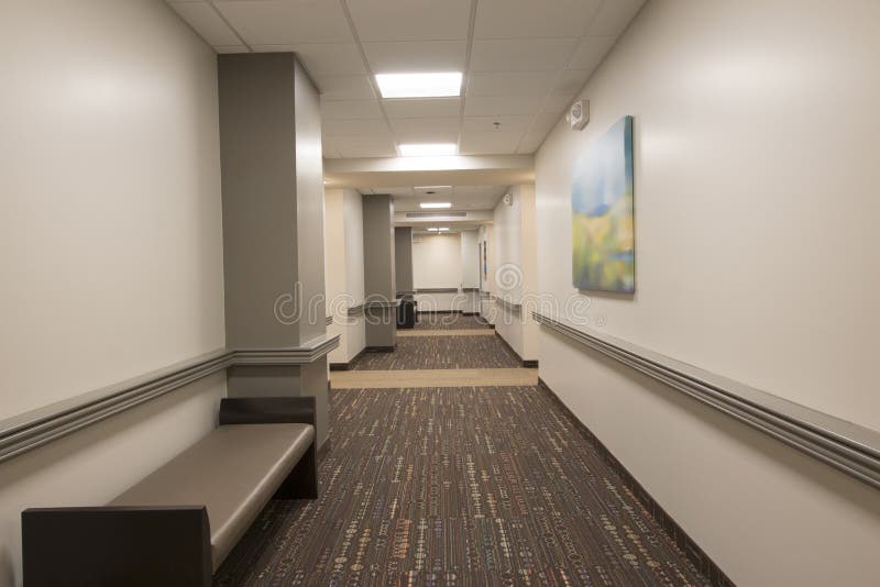 Couloir tapissé d'immeuble de bureaux photo stock Couloir tapissé d'immeuble de bureaux photo stock