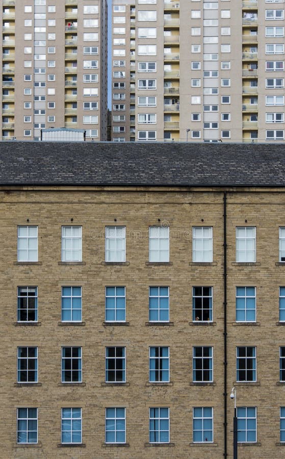 Council Flats Behind Victorian Mill Stock Image Image of halifax
