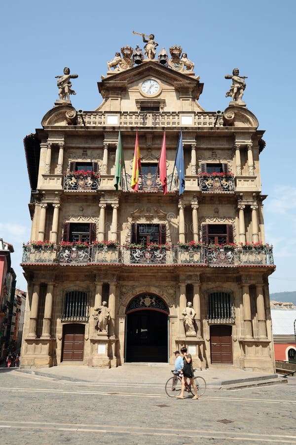 City Hall of Pamplona stock image. Image of navarra, architecture