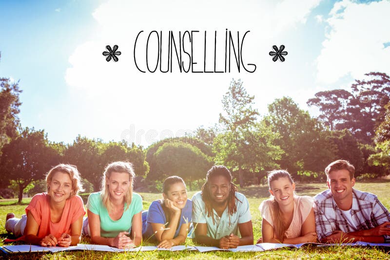 Counselling against students studying outside on campus stock photos