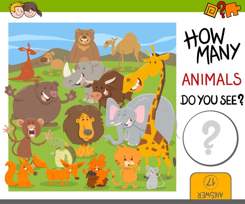 Count Animals Game for Kids Stock Vector - Illustration of group, test: 88906887 Count Animals Game for Kids Stock Vector - Illustration of group, test: 88906887