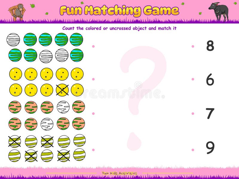 Count the colored or uncrossed objects part Five royalty free illustration