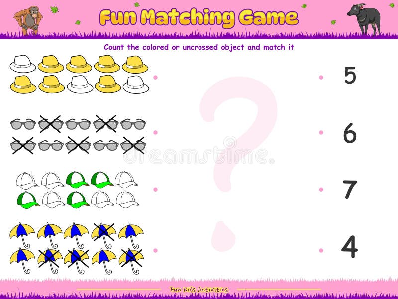 Count the colored or uncrossed objects part Four vector illustration