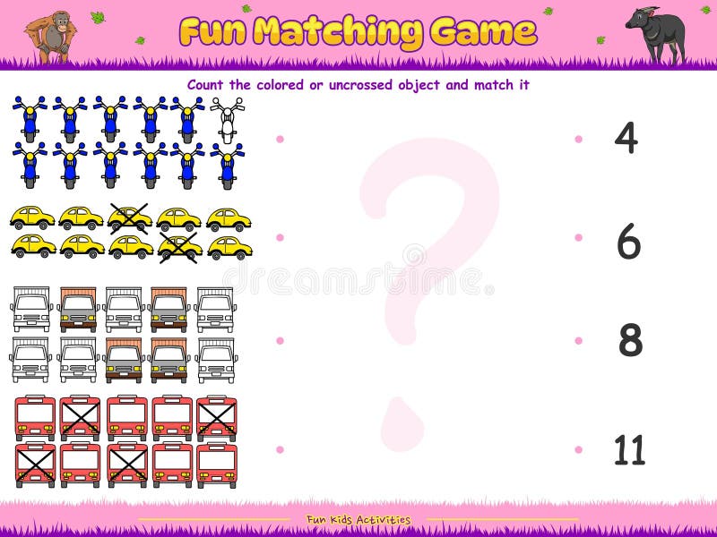 Count the colored or uncrossed objects part Seven vector illustration