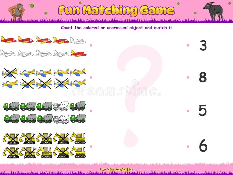 Count the colored or uncrossed objects part Ten vector illustration