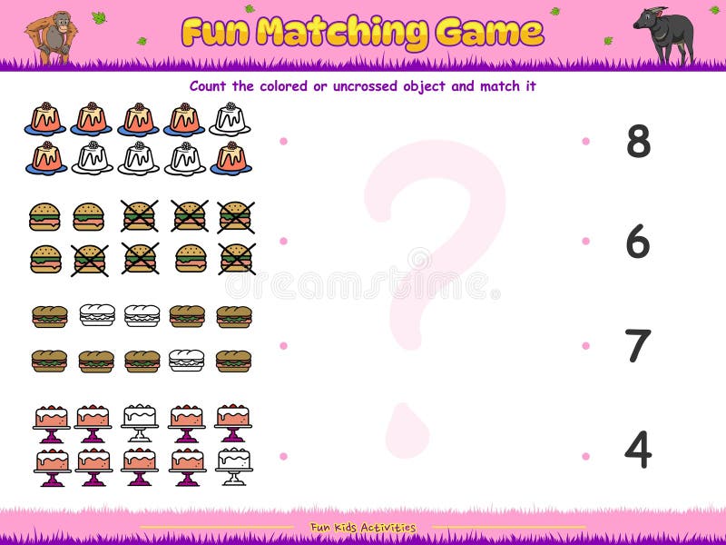 Count the colored or uncrossed objects part Three stock illustration