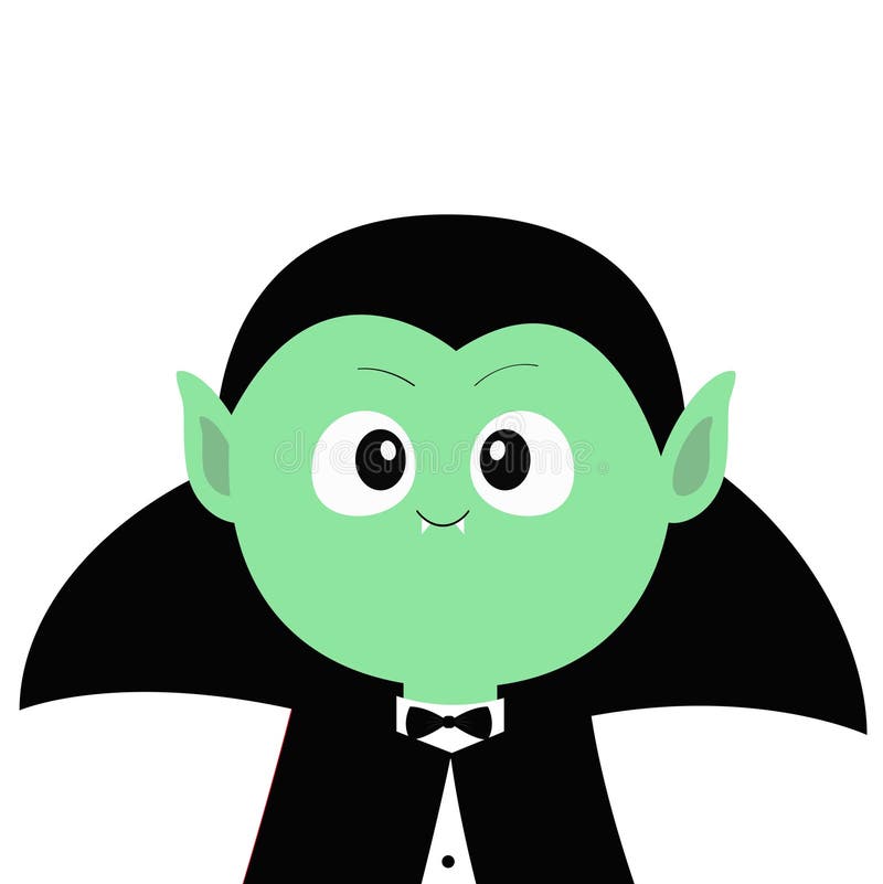 Count Dracula Wearing Black Cape. Cute Cartoon Funny Spooky Vampire Baby  Character. Green Face with Fangs. Greeting Card Stock Vector - Illustration  of isolated, dracula: 124162268
