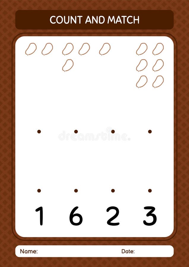Count and Match Game with Prayer Beads. Worksheet for Preschool Kids, Kids Activity Sheet Stock