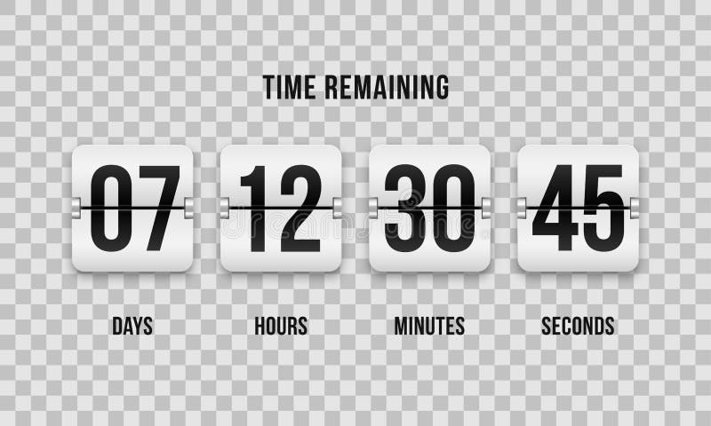 Countdown clock flip counter vector digital timer vector illustration