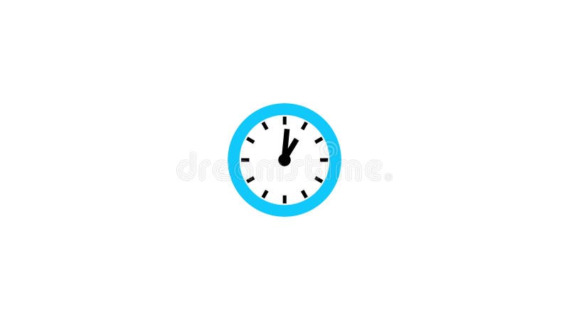 Countdown 12 hours clock animation. vector illustration