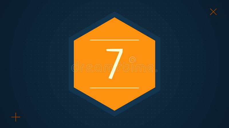 Countdown leader graphic with amazing white graphic hexagons 25 to 0. Countdown Motiongraphic 0 to 25. Simple countdown royalty free illustration Countdown leader graphic with amazing white graphic hexagons 25 to 0. Countdown Motiongraphic 0 to 25. Simple countdown royalty free illustration
