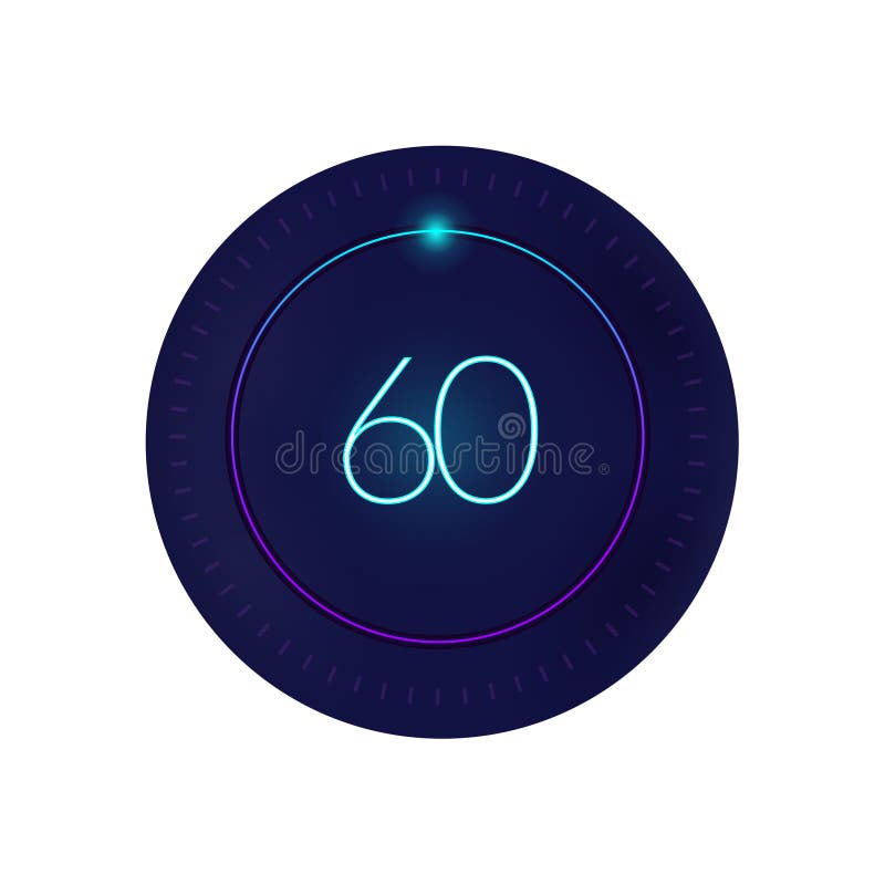 Countdown 60 Seconds Composition Stock Vector Illustration of digital