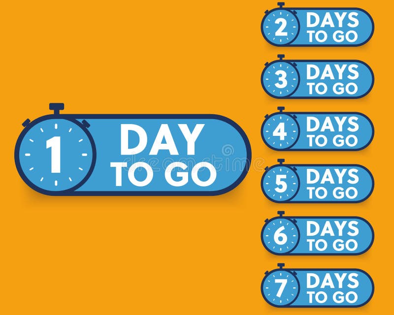 Countdown Time with Number of Days Left Banner Design Stock Vector