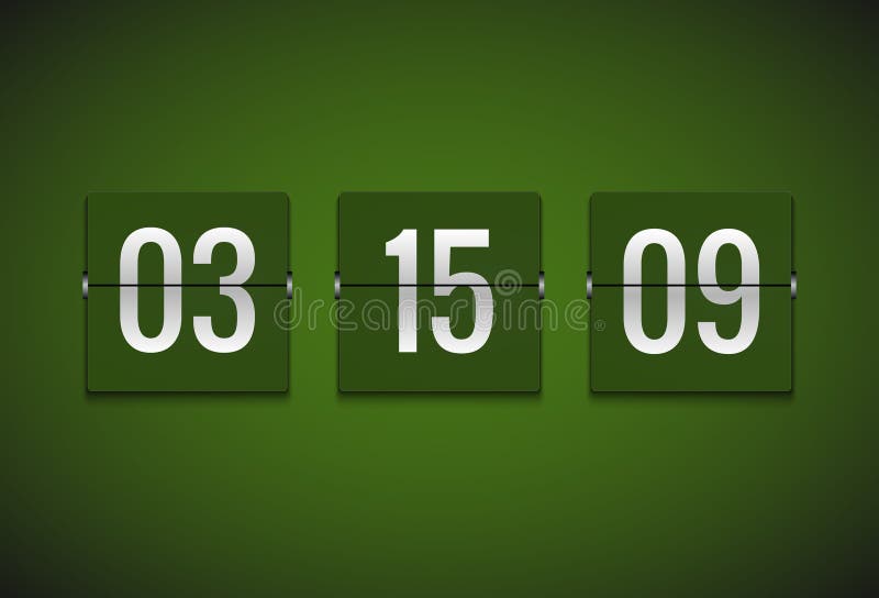 Countdown Timer Clock Counter. Flip Vector Timer Template. Display