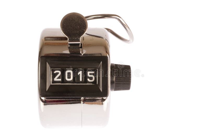 Counter with date at 2015 stock photography
