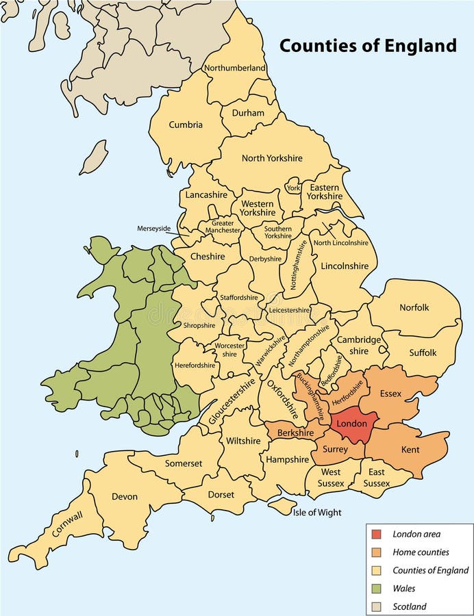 Map Of England Counties Printable