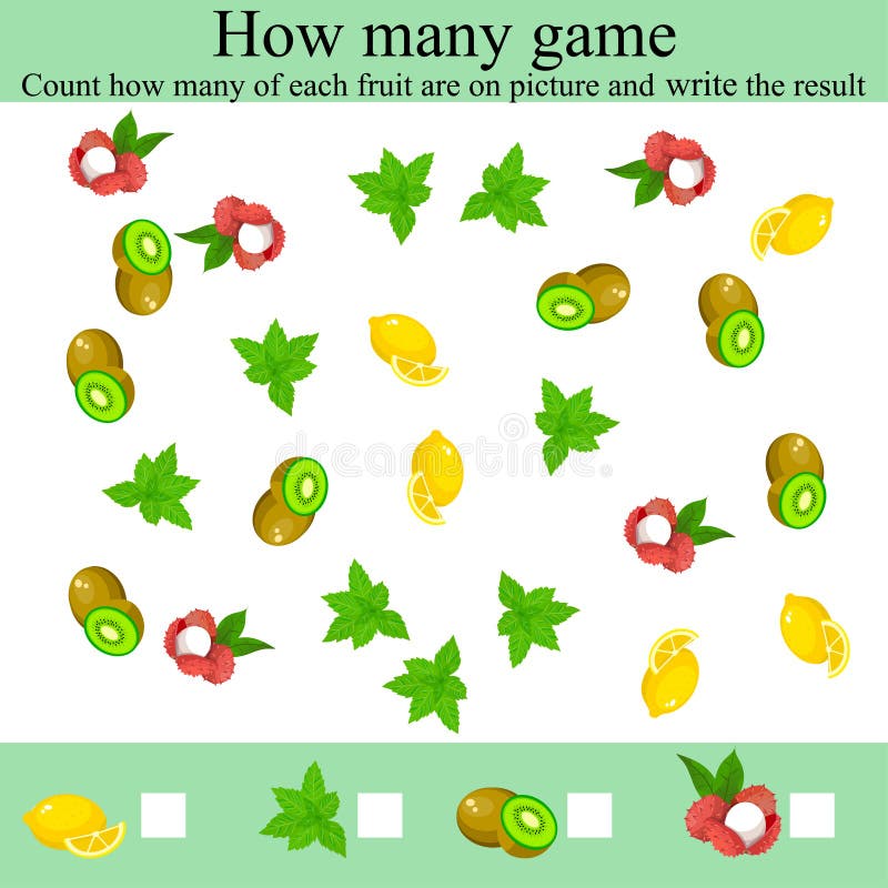 How many objects game vector illustration