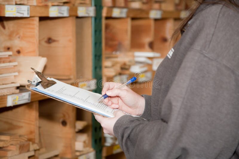 Counting inventory products at a lumberyard