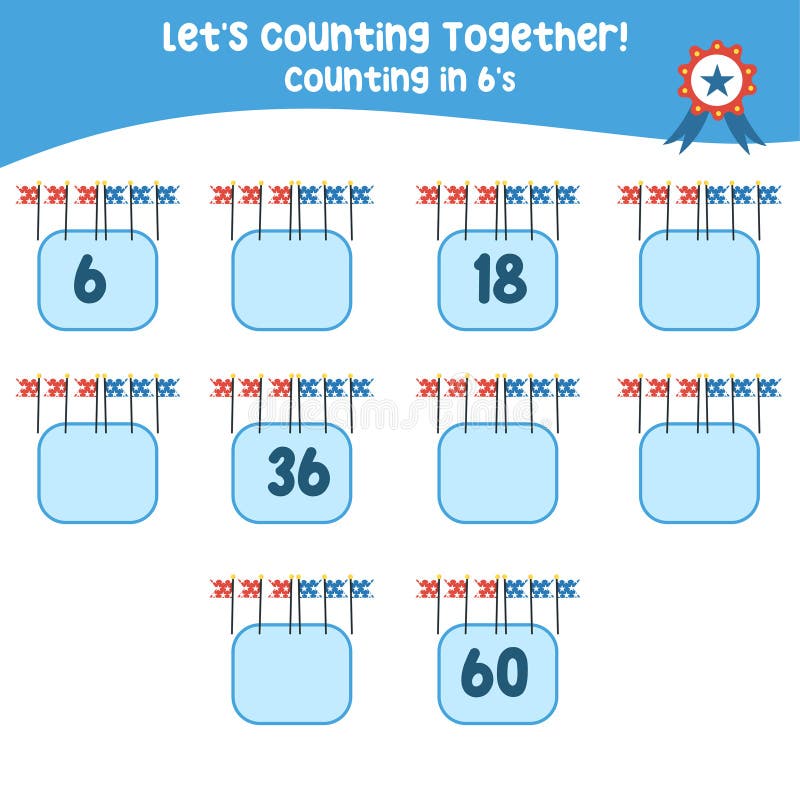 Math activity, count and write the missing numbers royalty free illustration