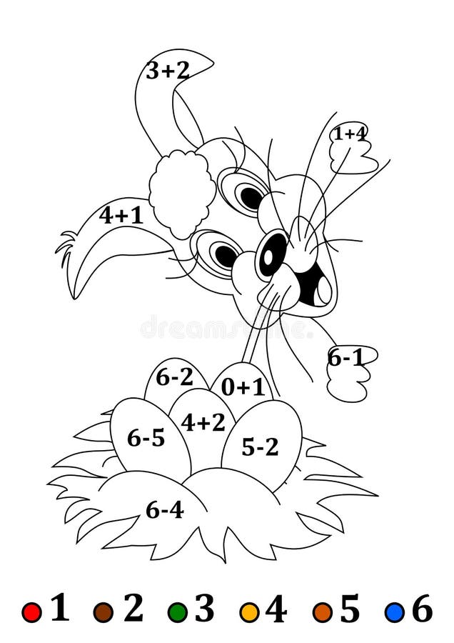 Counting for small children with an Easter hare - illustration