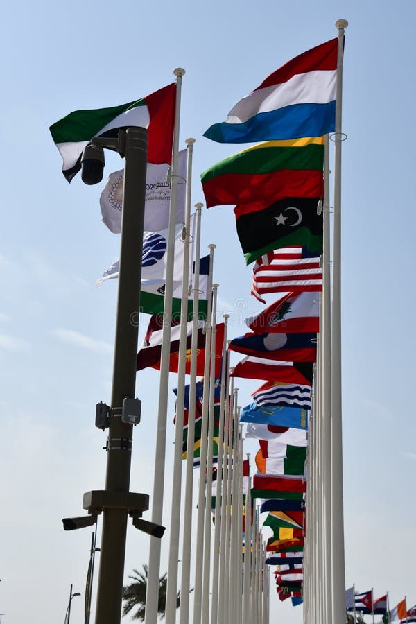 Country Flags at Expo 2020 in Dubai, UAE Editorial Photography Image