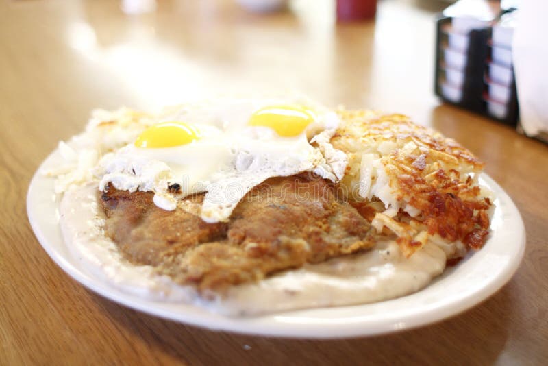 Country Fried Steak and Eggs Stock Image Image of plate, dish 16608951