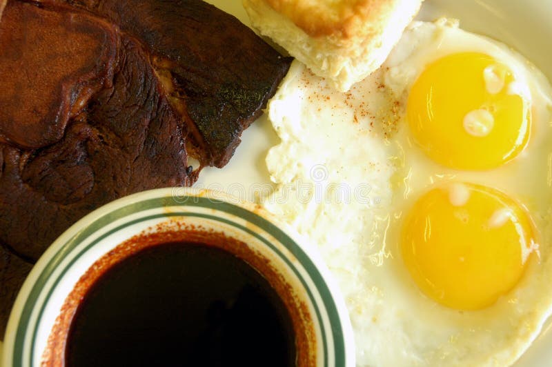 Country ham breakfast stock image. Image of butter, gravy 4888791