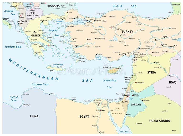 Mediterranean Black Sea Map Stock Illustrations – 743 Mediterranean