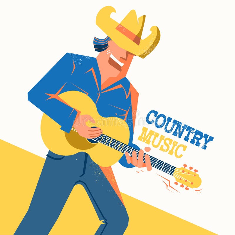 Country Music Concert Poster with Singer Man in Cowboy Hat Stock Vector ...