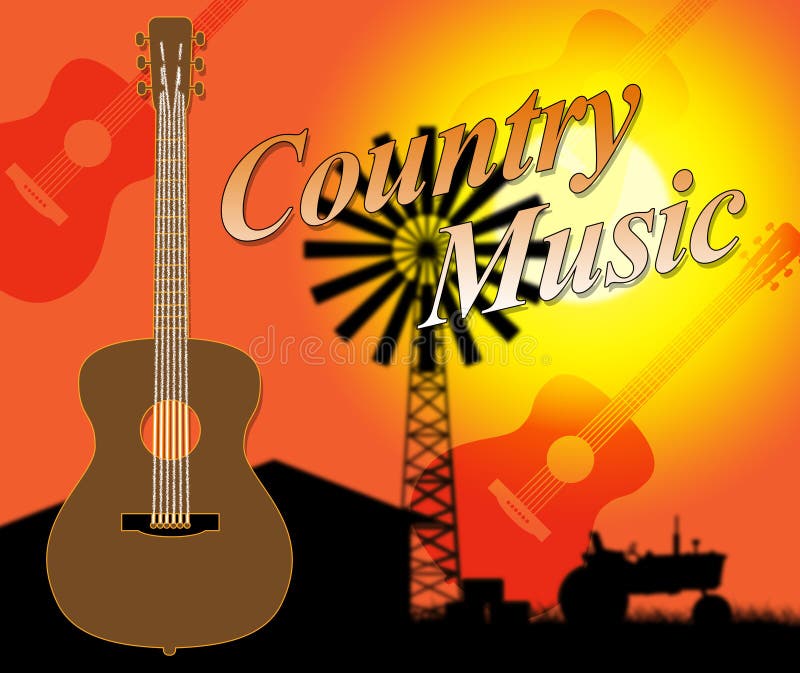 Country Music Indicates Sound Track And Audio