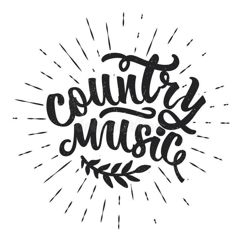 Country muziek Hand getrokken typografieaffiche Vectortypografie stock illustratie Country muziek Hand getrokken typografieaffiche Vectortypografie stock illustratie