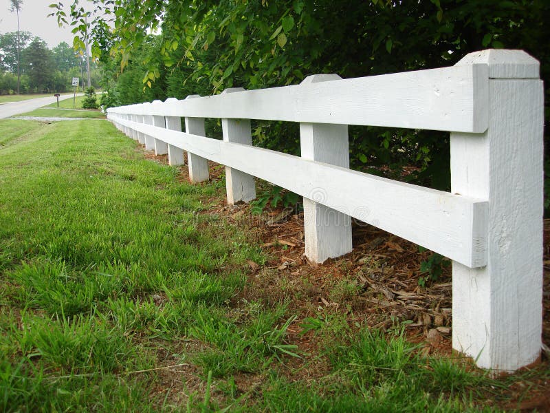 Country Road Fence Stock Image Image Of Roadside Lawn 1242885