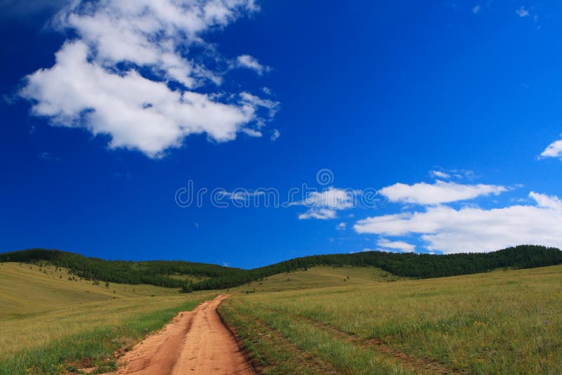 Country road in Steppe