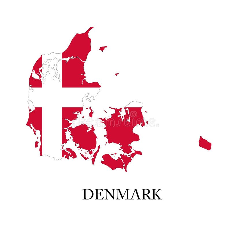 Denmark flag map stock vector. Illustration of flag - 136609644