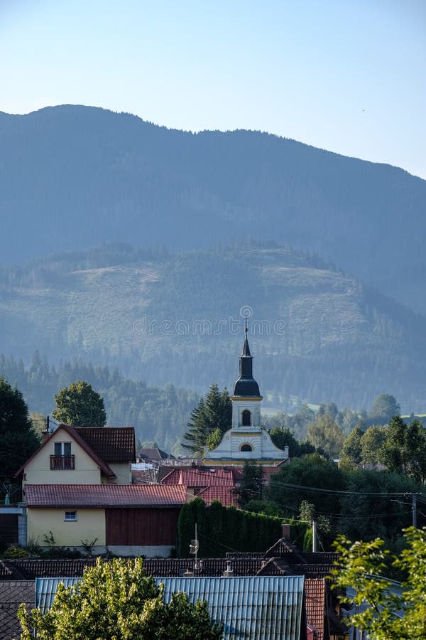 Country village rooftops in Slovakia