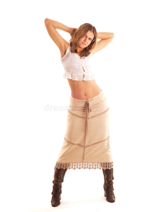 Country woman in the long skirt