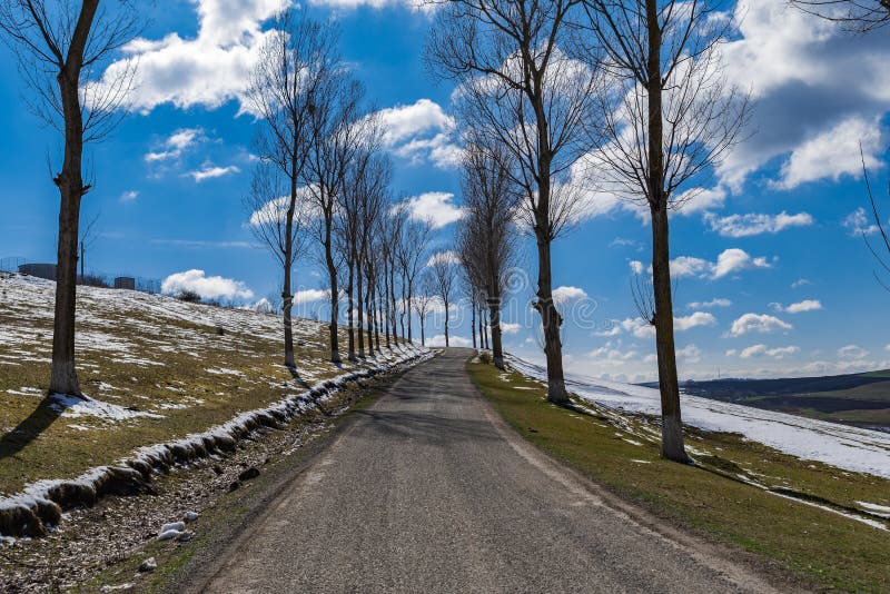 Countryside Empty Forgotten Road Spring Time Stock Image Image Of