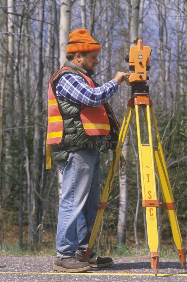 County Surveyor and His Equipment Editorial Stock Image Image of work