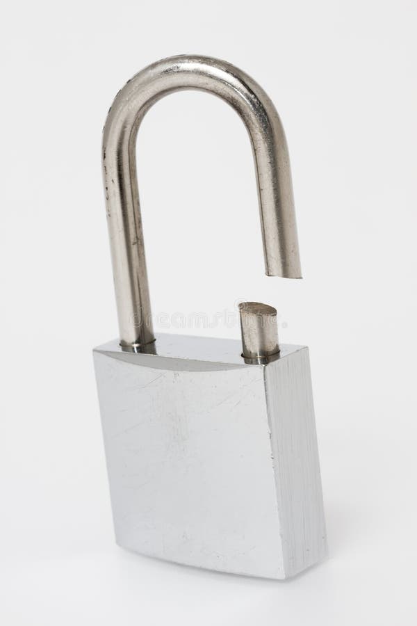 Coupez le cadenas inoxydable image libre de droits Coupez le cadenas inoxydable image libre de droits