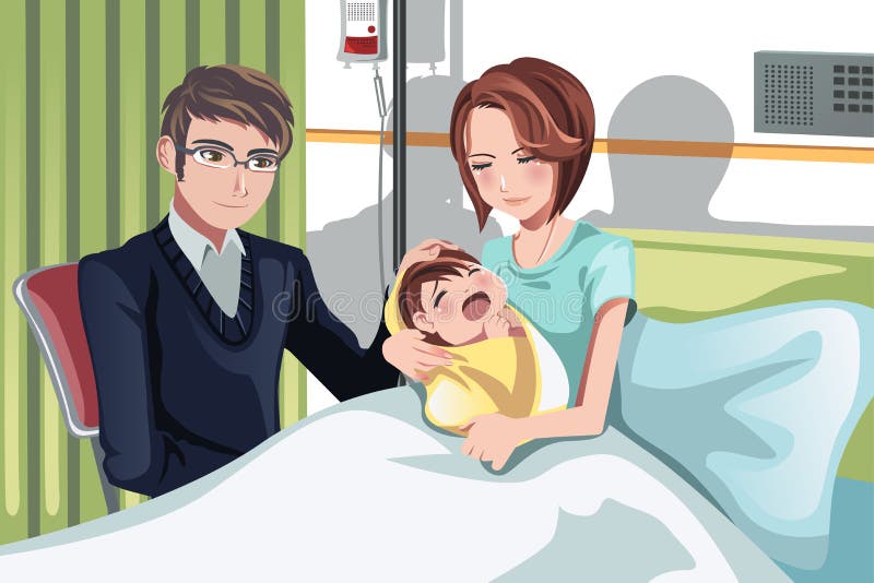Couple with a baby royalty free illustration Couple with a baby royalty free illustration