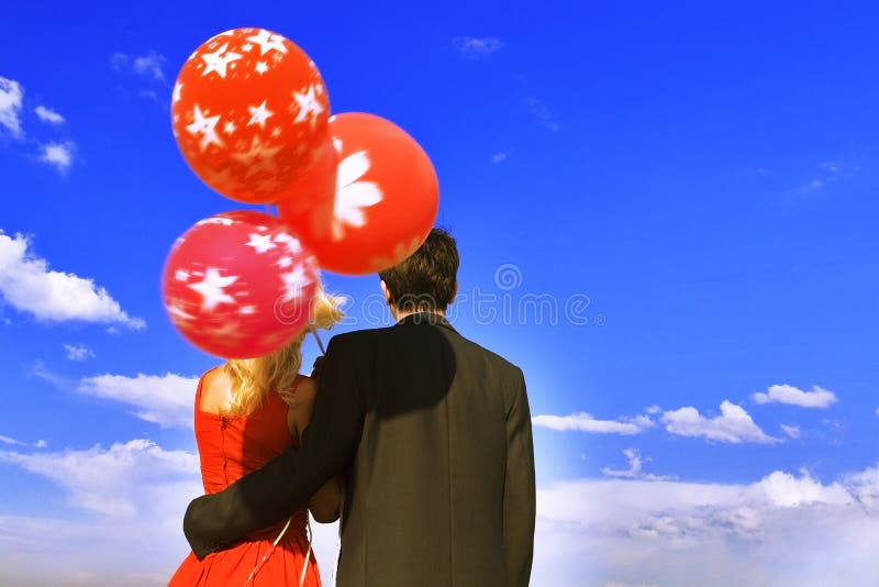 Couple with balloons