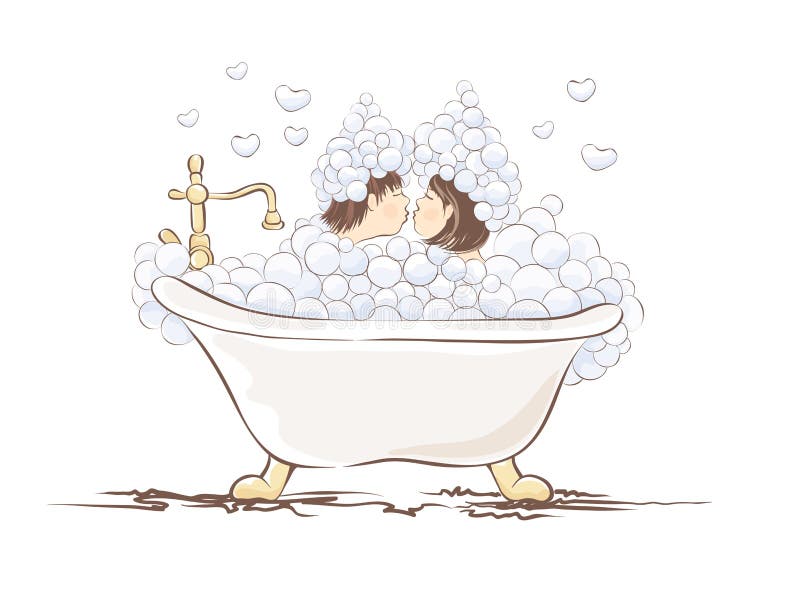 Рисунок пара в ванной