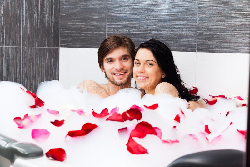 Couple In Bathroom Stock Image Image Of Celebrate Foam 35682135