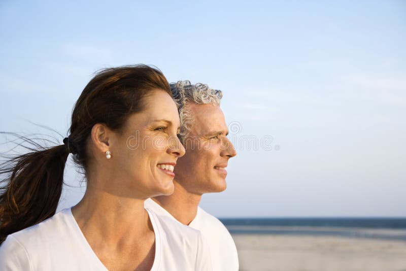 Couple on Beach royalty free stock photo Couple on Beach royalty free stock photo