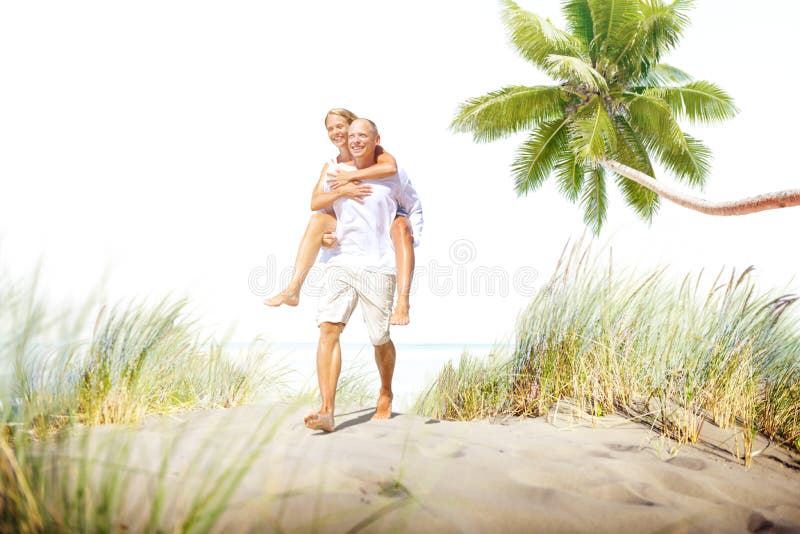 Couple Beach Bonding Getaway Romance Holiday Concept