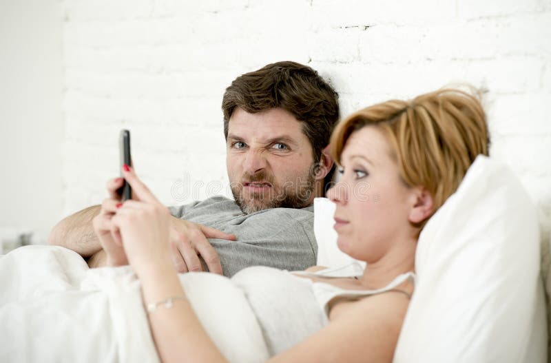 Couple In Bed Husband Frustrated Upset Unsatisfied While