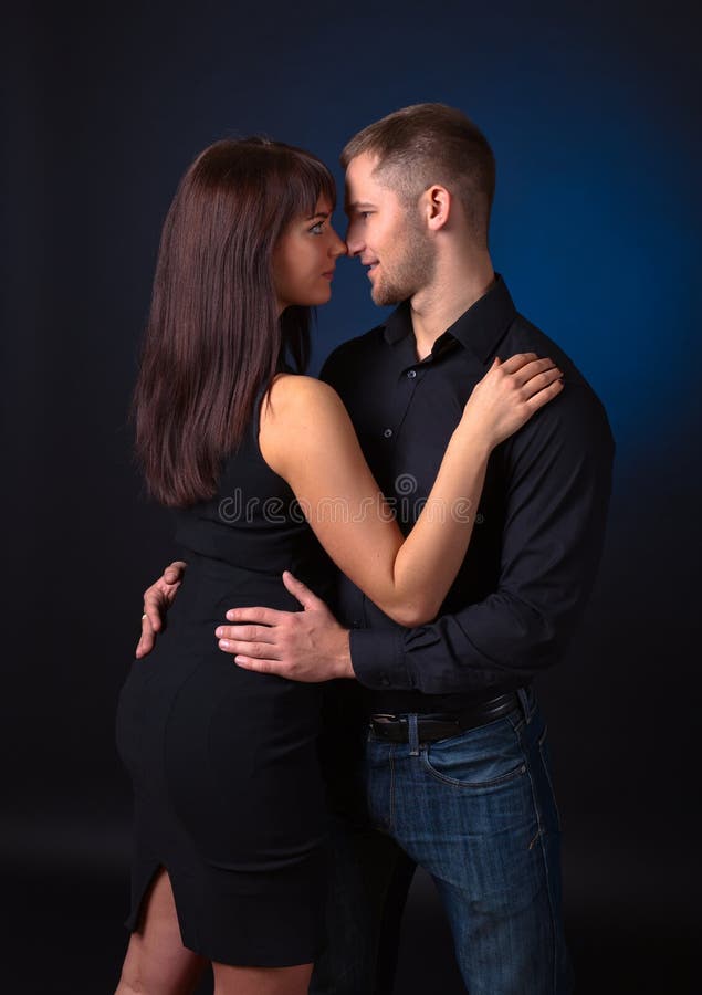 Couple on black background stock photo. Image of romance 63154316