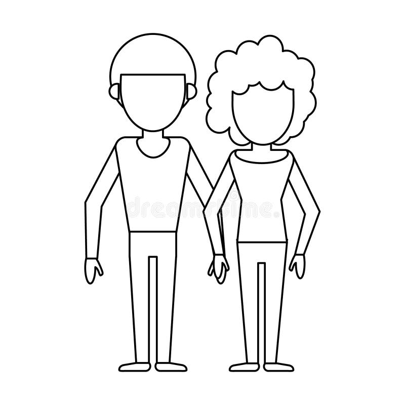 Couple Boyfriend and Girlfriend Cartoon in Black and White Stock Vector - Illustration of cartoon, card: 143395830 Couple Boyfriend and Girlfriend Cartoon in Black and White Stock Vector - Illustration of cartoon, card: 143395830