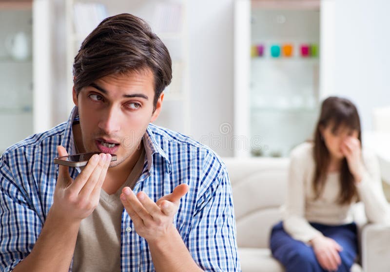 Couple Cheating on Each Other at Home Stock Image Image of jealousy